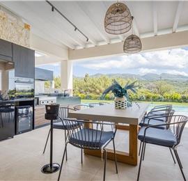 5 bedroom luxury seaside villa with indoor & outdoor pool, near Acharavi, sleeps 10